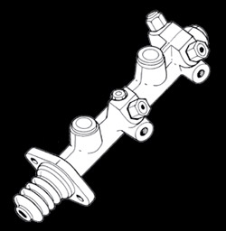 HUVUDBROMSCYLINDER T2 08/67-07/69 ATE 2-KRETS UTAN SERVO
