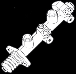 HUVUDBROMSCYLINDER T2 08/69 - 07/70 UTAN SERVO (ÅR 1970) ATE