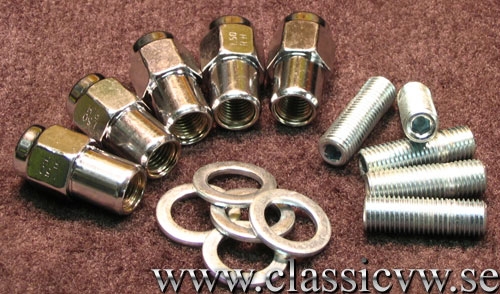 HJULMUTTER MED PINNBULT KROM M12 x 1,5 (5 ST)