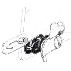 LÅS SIDORUTA T2 -67 VÄNSTER KROM