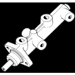 HUVUDBROMSCYLINDER T2 08/67-04/79 2-KRETS MED SERVO