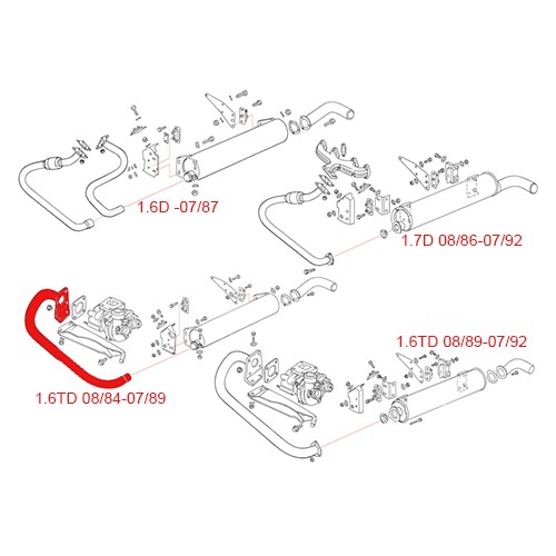 AVGASKRÖK T25 1,6L (JX) 08/84-07/89 AVGASKRÖK T25 1,6L (JX) 08/84-07/89