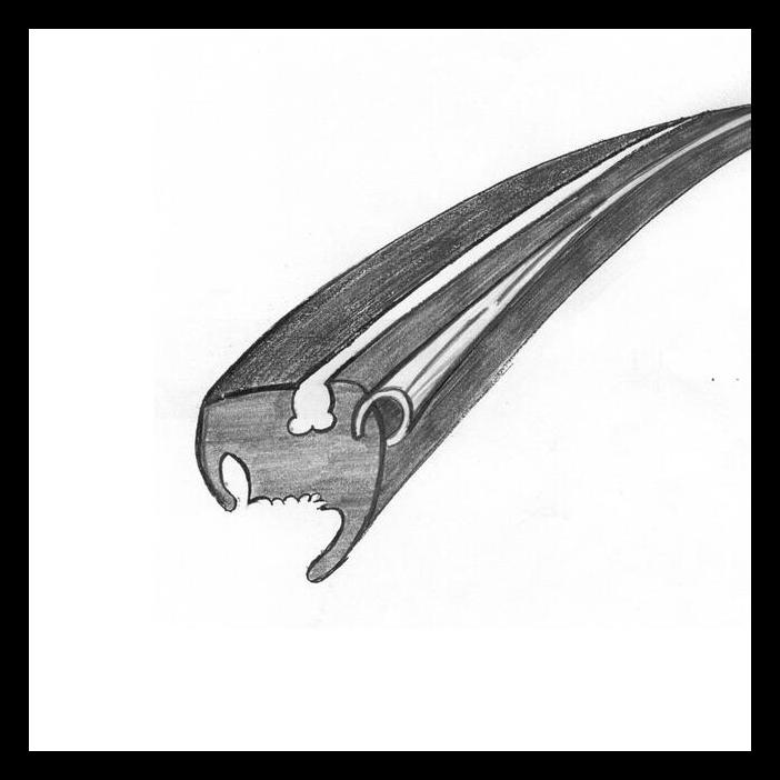 RUTGUMMILIST T1 65-71 VÄNSTER BAK MED SPÅR FÖR KROMLIST