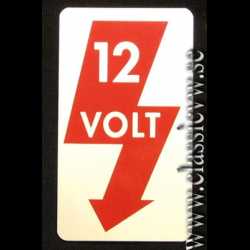 DEKAL 12 VOLT SILVER MED RÖTT TRYCK DEKAL 12 VOLT SILVER MED RÖTT TRYCK