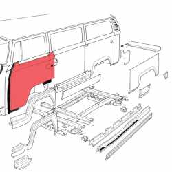 PLÅT T2 68-79 DÖRRPANEL KOMPLETT VÄNSTER PLÅT T2 68-79 DÖRRPANEL KOMPLETT VÄNSTER